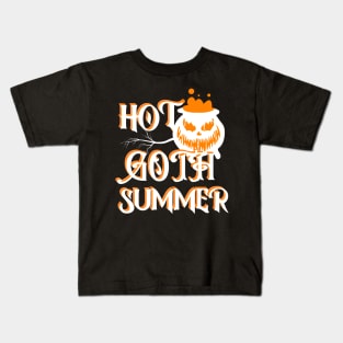 Hot Goth Summer -Horror Smiling Pumpkin Kids T-Shirt